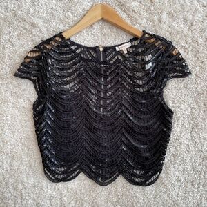 A. Peach Fashion Top Womens Size M Sequins Stylish